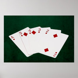 Poker-Hände - Straight Flush - Diamonds Anzug Poster