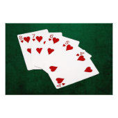 Poker Hände - Straight Flush - Hearts Anzug Fotodruck (Vorne)