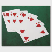 Poker Hände - Straight Flush - Hearts Anzug Geschenkpapier (Flach)