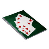 Poker Hände - Straight Flush - Hearts Anzug Notizblock (Rechte Seite)