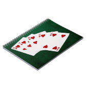 Poker Hände - Straight Flush - Hearts Anzug Notizblock (Linke Seite)