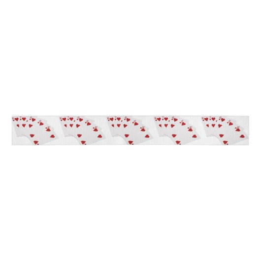 Poker Hände - Straight Flush - Hearts Anzug Ripsband (Vorderseite)