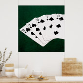 Poker Hände - Straight Flush - Spades Anzug Poster (Küche)