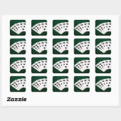 Poker Hände - Straight Flush - Spades Anzug Quadratischer Aufkleber (Blatt)
