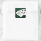 Poker Hände - Straight Flush - Spades Anzug Quadratischer Aufkleber (Tasche)