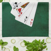 Poker Hände - Zwei Paar - Ass, König Geschirrtuch (Gefaltet)