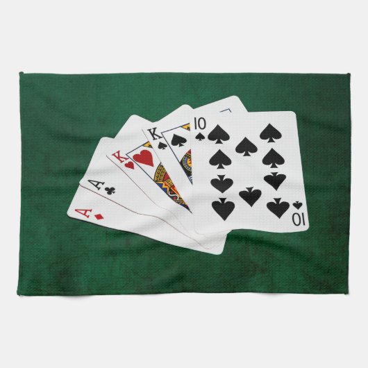 Poker Hände - Zwei Paar - Ass, König Geschirrtuch (Horizontal)