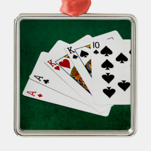 Poker Hände - Zwei Paar - Ass, König Ornament Aus Metall