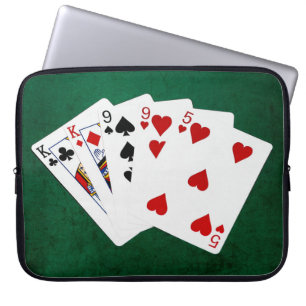 Poker Hände - Zwei Paar - König, neun Laptopschutzhülle