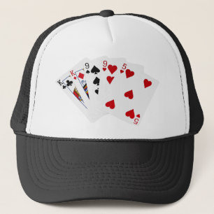 Poker Hände - Zwei Paar - König, neun Truckerkappe