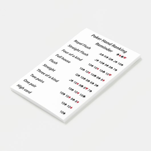 Poker-Handklassifizierungs-Erinnerung Post-it Klebezettel (angewinkelt)