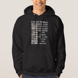 Poker Hands Cheat Sheet Card Casino Games Player Hoodie