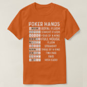 Poker Hands Cheat Sheet Card Casino Spiele Funny P T-Shirt (Design vorne)