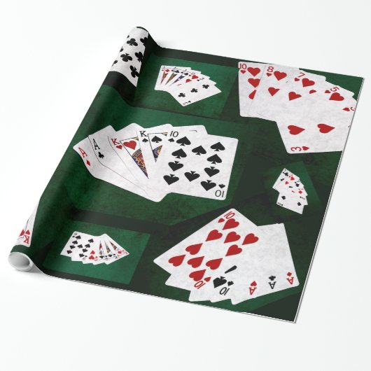 Poker Hands-Collage Geschenkpapier (Ungerollt)