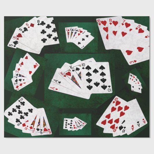 Poker Hands-Collage Geschenkpapier (Flach)