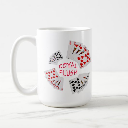 Poker Hands - Royal Flush Anpassbar Kaffeetasse (Links)