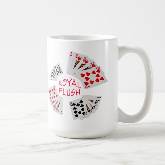 Poker Hands - Royal Flush Anpassbar Kaffeetasse (Rechts)