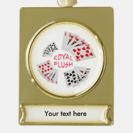 Poker Hands - Royal Flush Banner-Ornament Gold