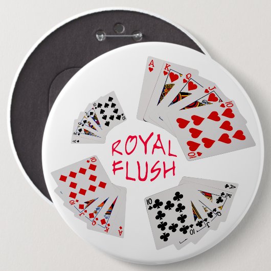 Poker Hands - Royal Flush Button (Vorne & Hinten)