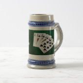 Poker Hands - Royal Flush - Clubs Anzug Bierglas (VorderseiteRechts)
