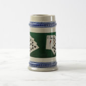 Poker Hands - Royal Flush - Clubs Anzug Bierglas (Mittel)