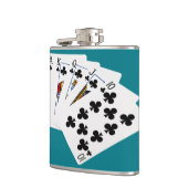Poker Hands - Royal Flush - Clubs Anzug Flachmann (Links)