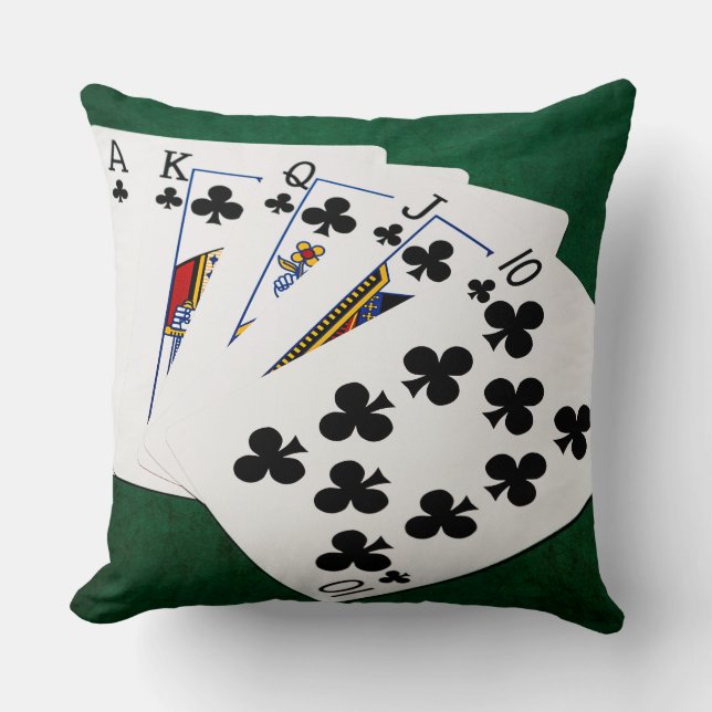 Poker Hands - Royal Flush - Clubs Anzug Kissen (Vorderseite)