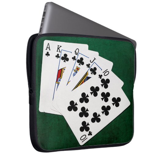 Poker Hands - Royal Flush - Clubs Anzug Laptopschutzhülle (Vorne Rechts)
