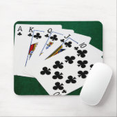 Poker Hands - Royal Flush - Clubs Anzug Mousepad (Mit Mouse)