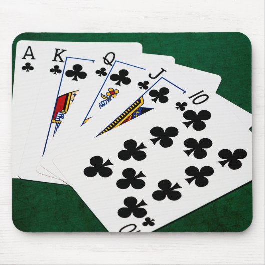 Poker Hands - Royal Flush - Clubs Anzug Mousepad (Vorne)