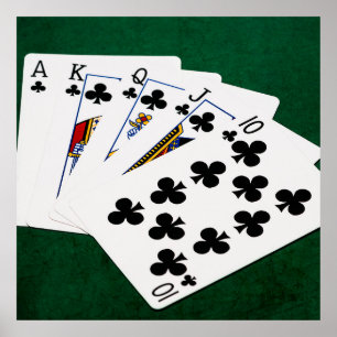 Poker Hands - Royal Flush - Clubs Anzug Poster