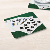 Poker Hands - Royal Flush - Clubs Anzug Rechteckiger Pappuntersetzer (angewinkelt)