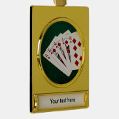 Poker Hands - Royal Flush - Diamonds Anzug Banner-Ornament Gold (Rechts)