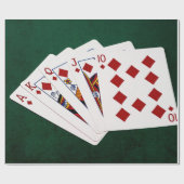 Poker Hands - Royal Flush - Diamonds Anzug Geschenkpapier (Flach)