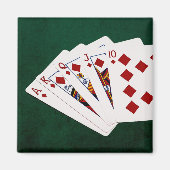 Poker Hands - Royal Flush - Diamonds Anzug Magnet (Vorne)