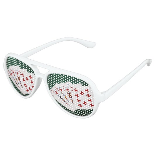 Poker Hands - Royal Flush - Diamonds Anzug Partybrille (Schrägansicht)