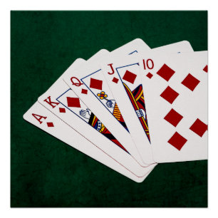 Poker Hands - Royal Flush - Diamonds Anzug Poster