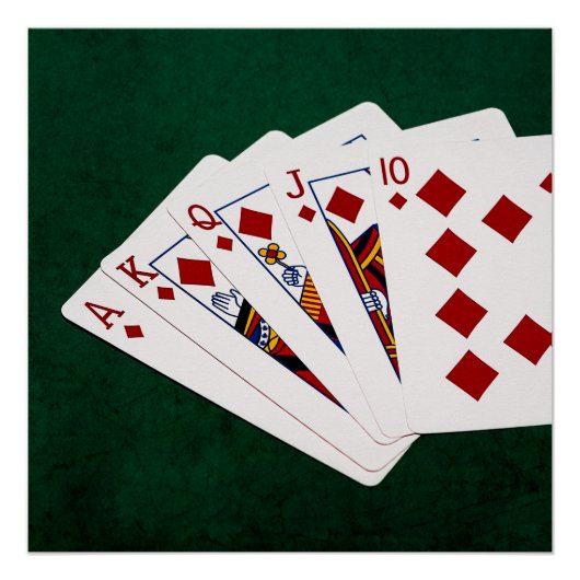 Poker Hands - Royal Flush - Diamonds Anzug Poster (Vorderseite)