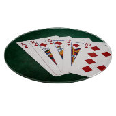 Poker Hands - Royal Flush - Diamonds Anzug Schneidebrett (Ecke)
