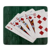 Poker Hands - Royal Flush - Diamonds Anzug Schneidebrett (Vorderseite)