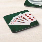 Poker Hands - Royal Flush - Diamonds Anzug Untersetzer (Linke Seite)