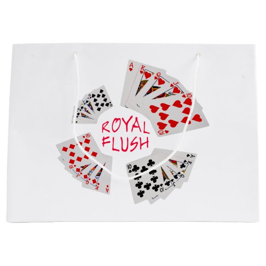 Poker Hands - Royal Flush Große Geschenktüte (Vorderseite)