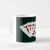 Poker Hands - Royal Flush - Herz Anzug Kaffeetasse (Vorderseite Links)