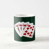 Poker Hands - Royal Flush - Herz Anzug Kaffeetasse (Mittel)