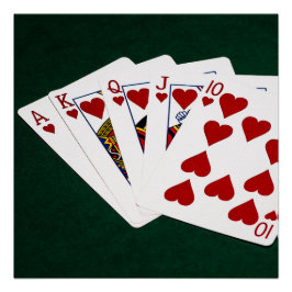 Poker Hands - Royal Flush - Herz Anzug Poster