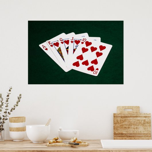 Poker Hands - Royal Flush - Herz Anzug Poster (Küche)