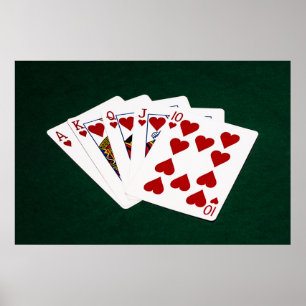 Poker Hands - Royal Flush - Herz Anzug Poster