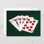 Poker Hands - Royal Flush - Herz Anzug Postkarte (Vorne/Hinten)
