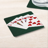 Poker Hands - Royal Flush - Herz Anzug Rechteckiger Pappuntersetzer (angewinkelt)