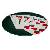 Poker Hands - Royal Flush - Herz Anzug Schneidebrett (Ecke)